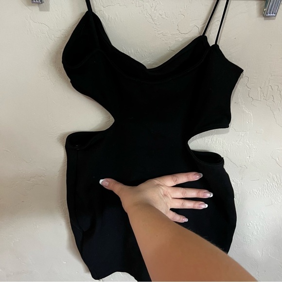 Zara Black Side Cutout Micro Mini Dress - Picture 10 of 10